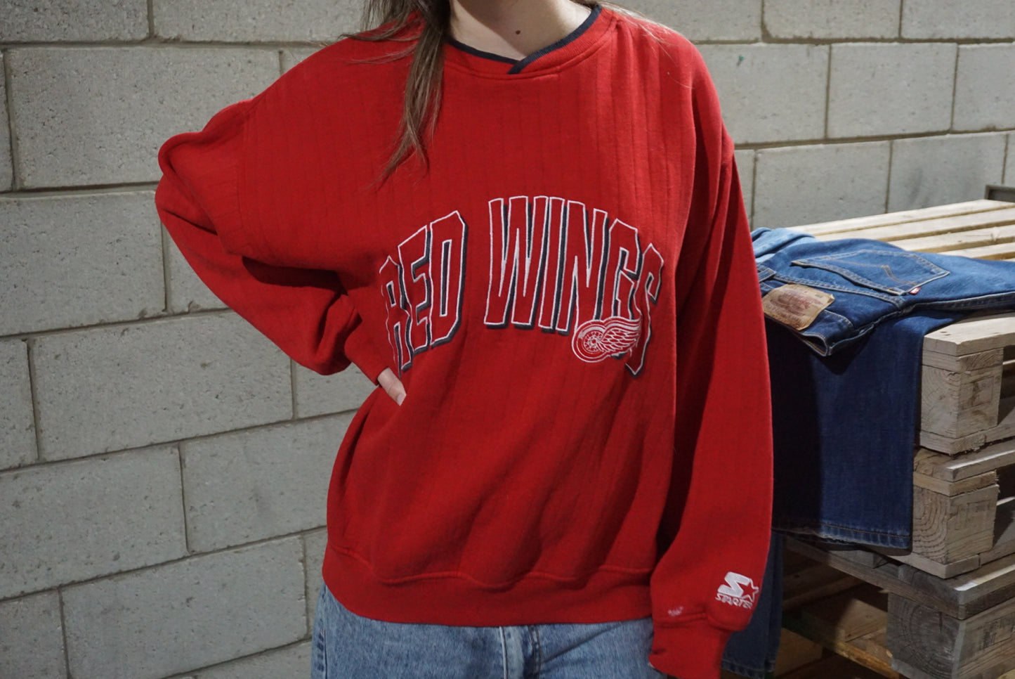 'Starter' Red Wings Crewneck